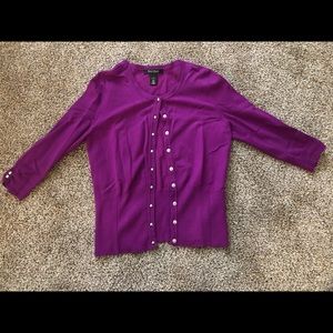 White House Black Market Purple Cardigan